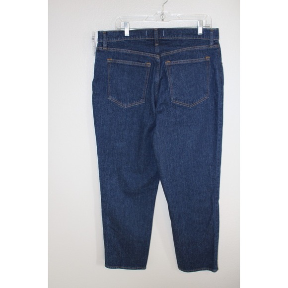 Abercrombie The 90's Straight Ultra High Rise Jeans Dark With Cuff Sz 32 14s New - Picture 2 of 8